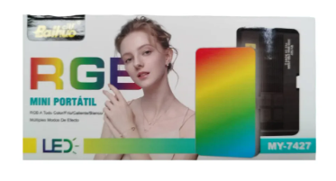 Luz Rgb Portátil Para Selfies Videos Ajustable Color Negro